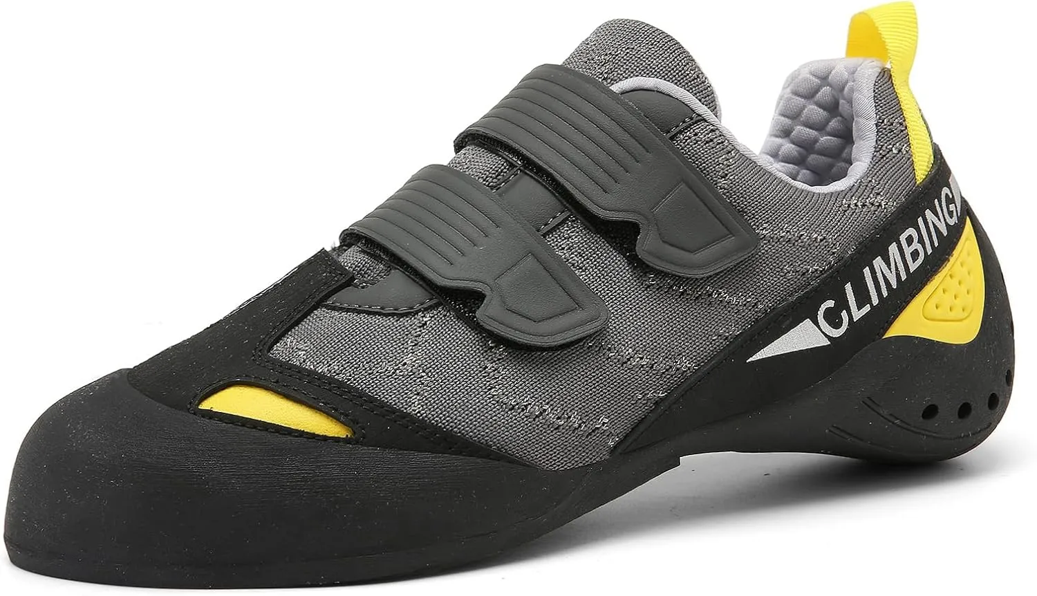 Men's Wall Climbing Shoes, Non-Slip Double-Strap Bouldering Sport Shoes Breathable Rock Climbing Shoes for Adult