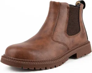 Mens Womens Steel Toe Work Boots Welding Safety Shoes Non-slip Chelsea Boots Construction Safety Shoes