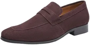 Men'spedal Suede Business Formal Leather Shoes Frosted English Loafers Suitable Oxford Dress Shoes for Work Driving
