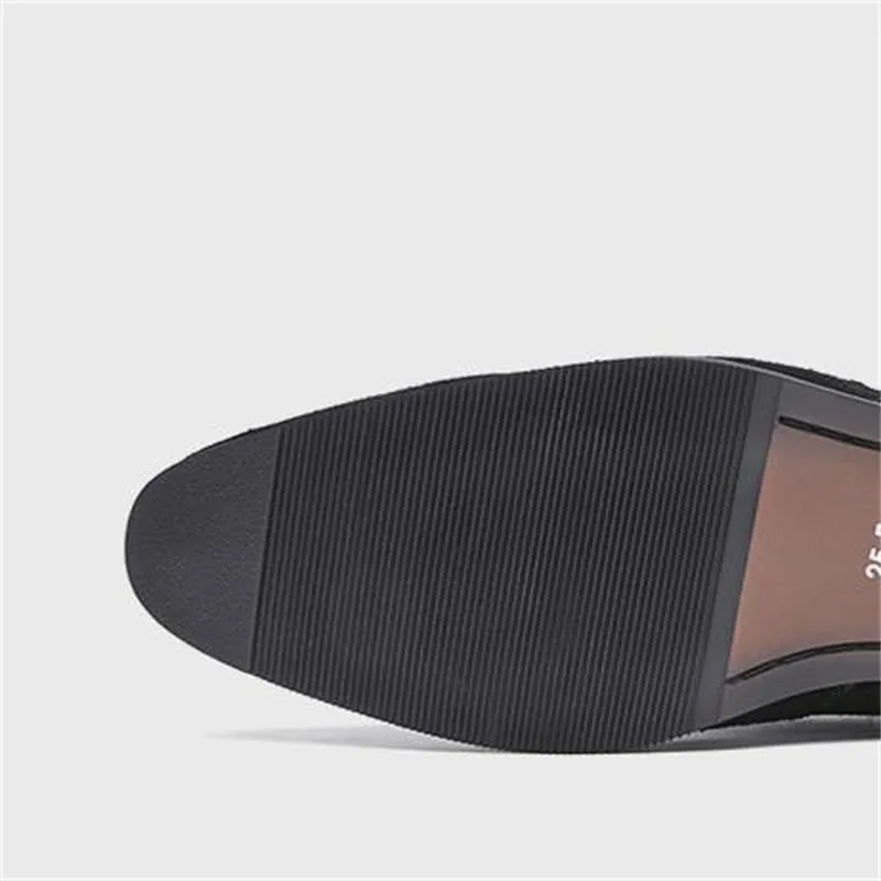 Men'spedal Suede Business Formal Leather Shoes Frosted English Loafers Suitable Oxford Dress Shoes for Work Driving