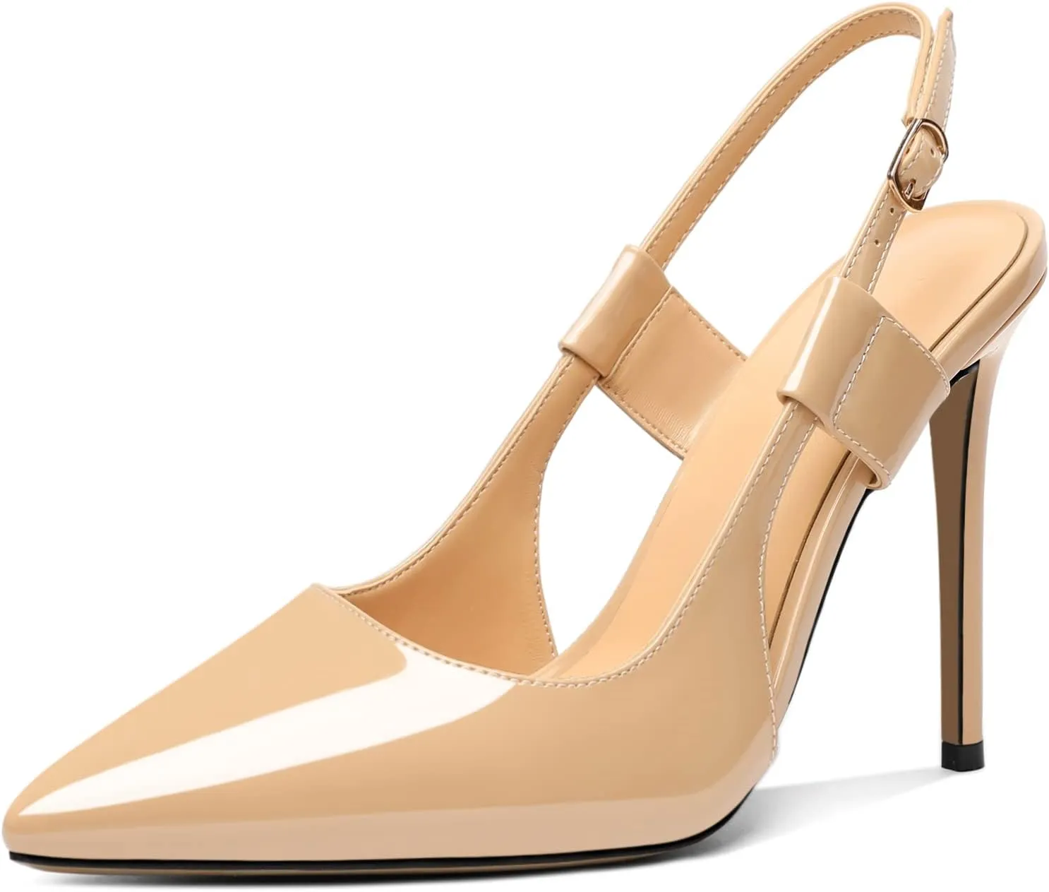 Mettesally Women's High Heels Pointed Toe Slingback Pumps Ankle Strap Heeled Stilettos Prom Party Sandals Shoes