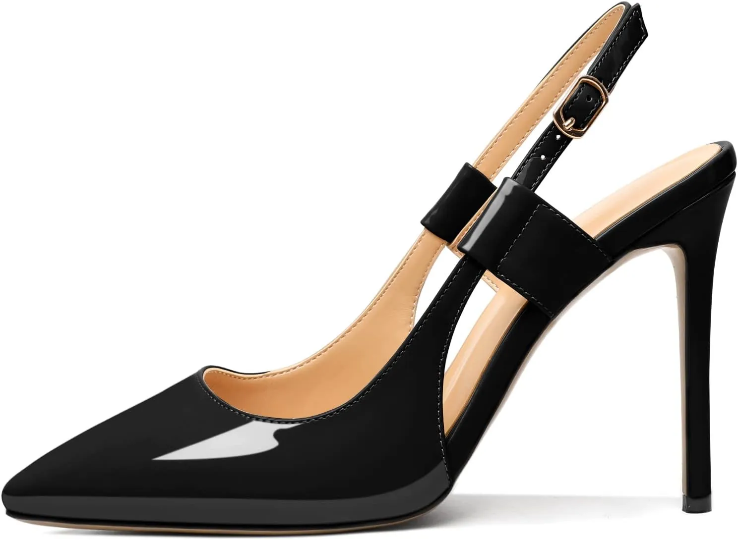 Mettesally Women's High Heels Pointed Toe Slingback Pumps Ankle Strap Heeled Stilettos Prom Party Sandals Shoes