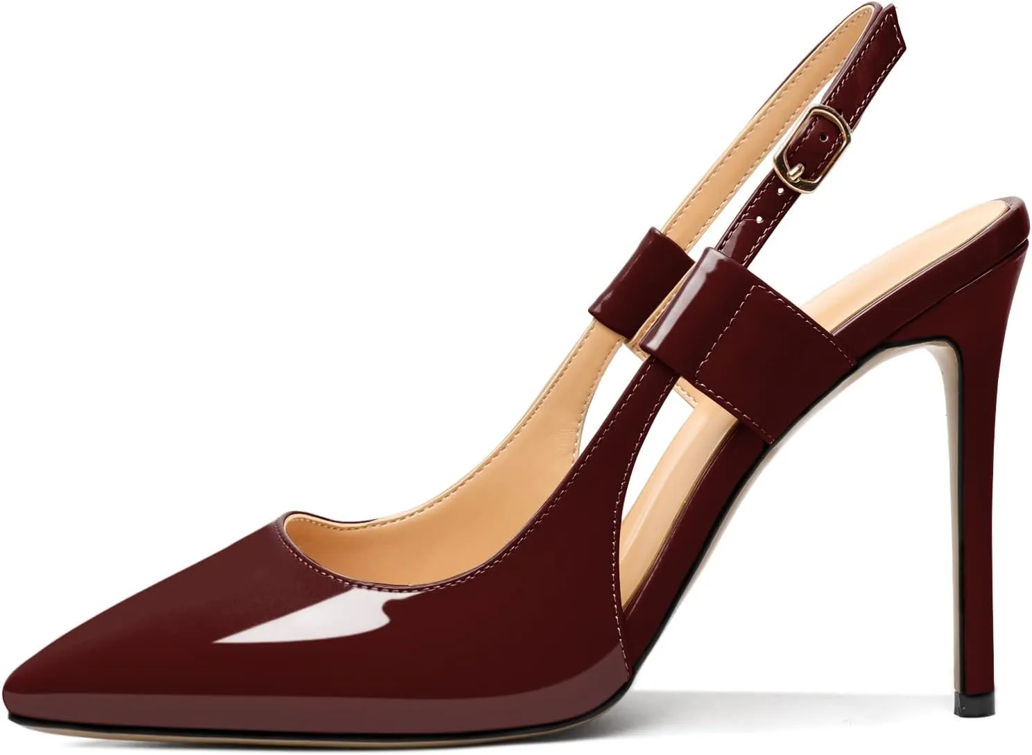 Mettesally Women's High Heels Pointed Toe Slingback Pumps Ankle Strap Heeled Stilettos Prom Party Sandals Shoes