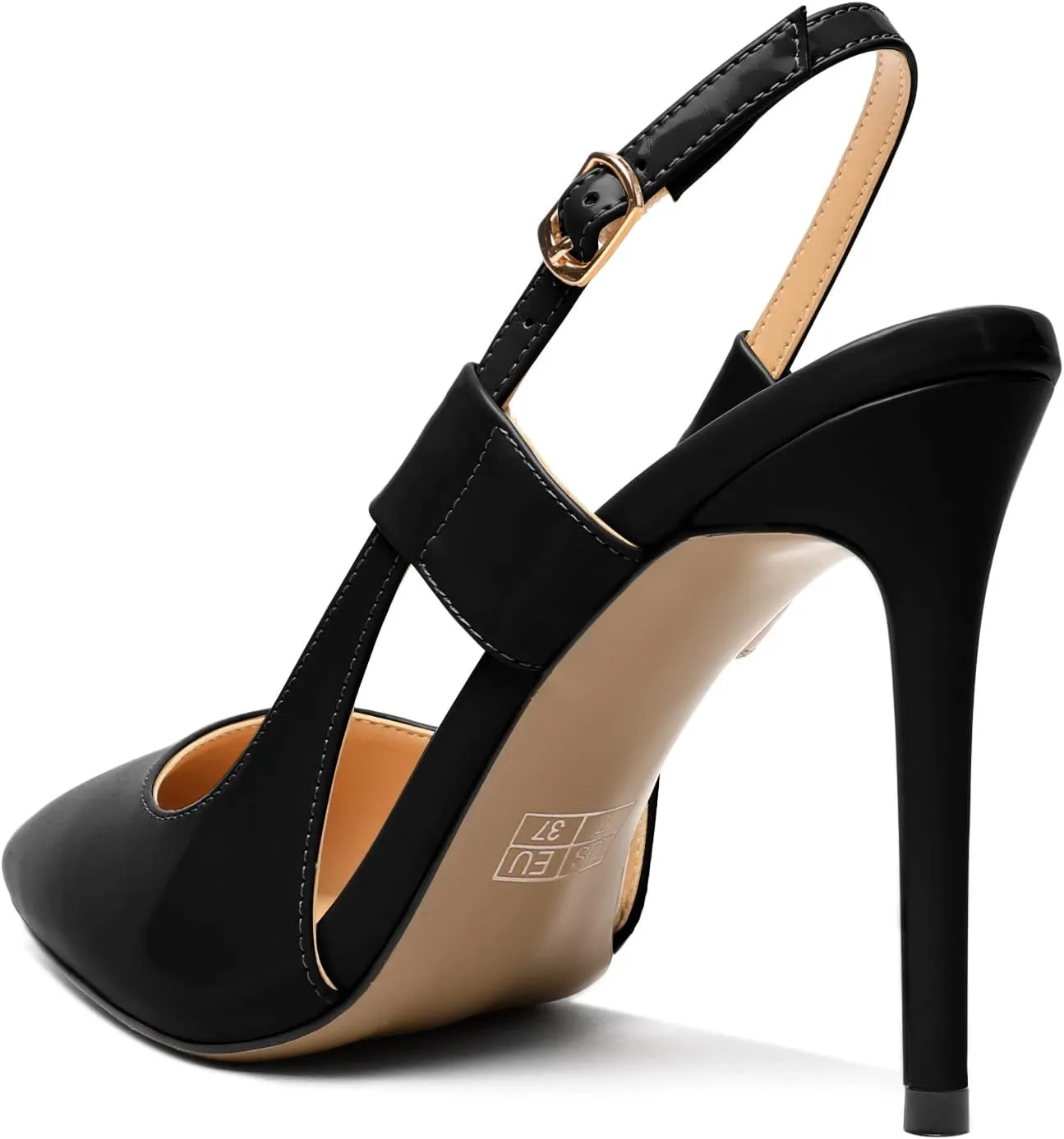 Mettesally Women's High Heels Pointed Toe Slingback Pumps Ankle Strap Heeled Stilettos Prom Party Sandals Shoes