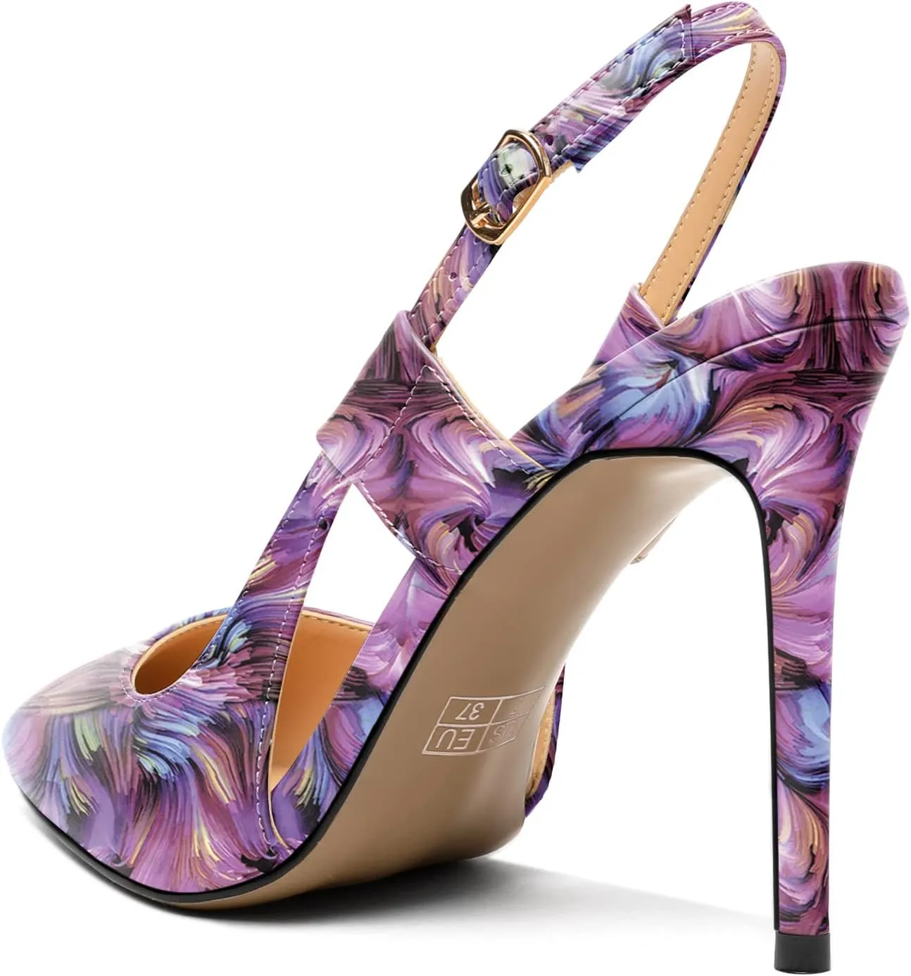 Mettesally Women's High Heels Pointed Toe Slingback Pumps Ankle Strap Heeled Stilettos Prom Party Sandals Shoes