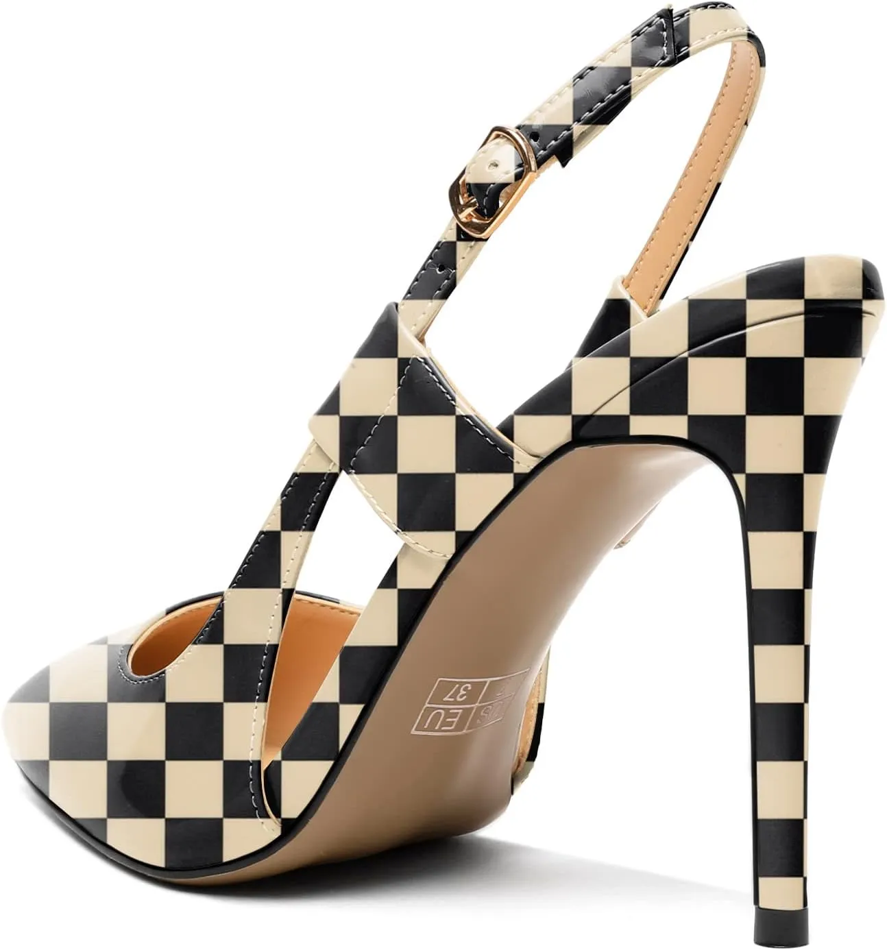 Mettesally Women's High Heels Pointed Toe Slingback Pumps Ankle Strap Heeled Stilettos Prom Party Sandals Shoes