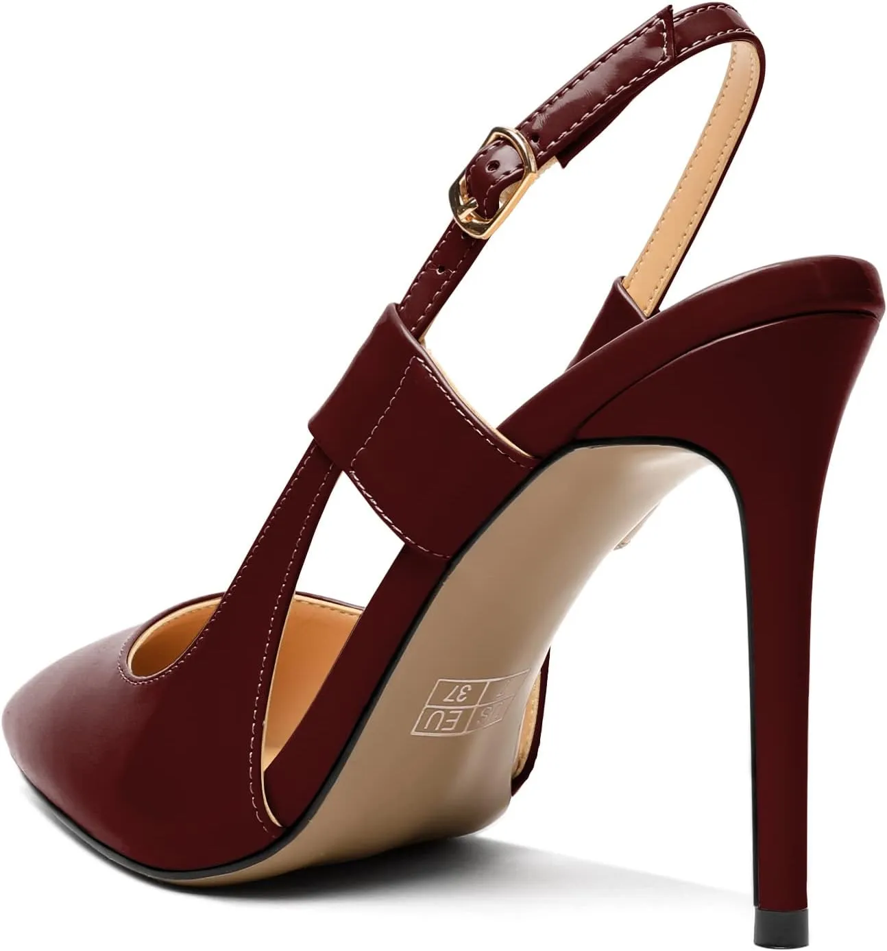 Mettesally Women's High Heels Pointed Toe Slingback Pumps Ankle Strap Heeled Stilettos Prom Party Sandals Shoes