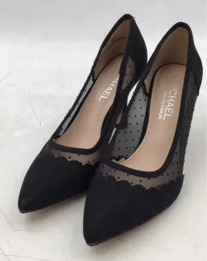 Michael Kors Women's Black Pointed Toe Slip-On Kitten Pump Heels - Size 10