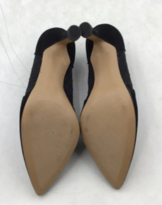 Michael Kors Women's Black Pointed Toe Slip-On Kitten Pump Heels - Size 10