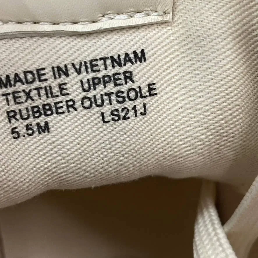 MICHAEL MICHAEL KORS Women's LT Cream Edie Knit Lace-Up High-Top Sneakers SZ 5.5