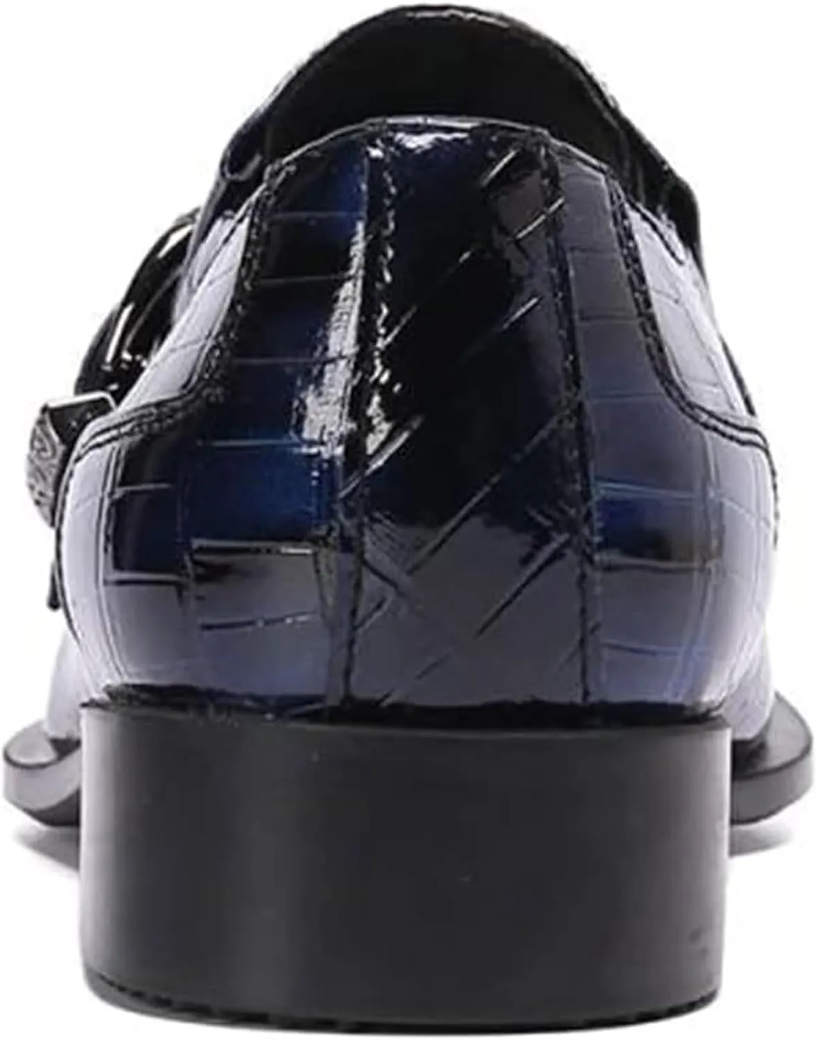 MILDSEVEN Men's Large Size Real Leather Uniform Dress Shoes, Fashion Carving Business Casual Shoes, Ponited Toe British Pull On Brogues