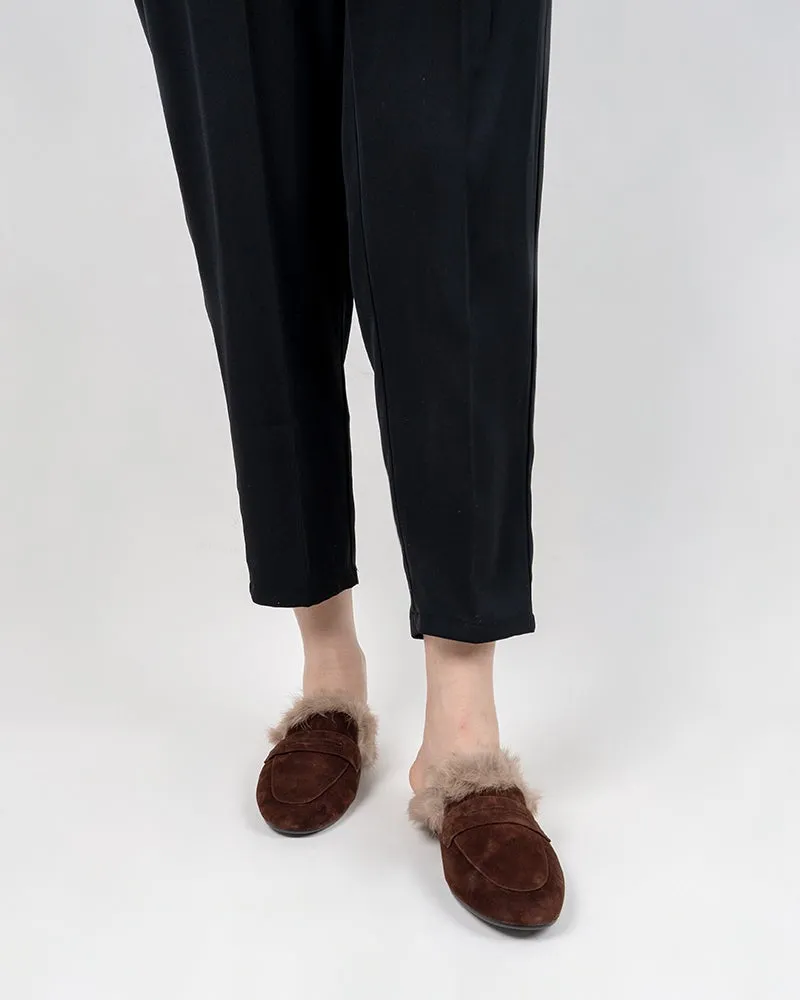 Minimalist Fluffy Flat Lazy Mules
