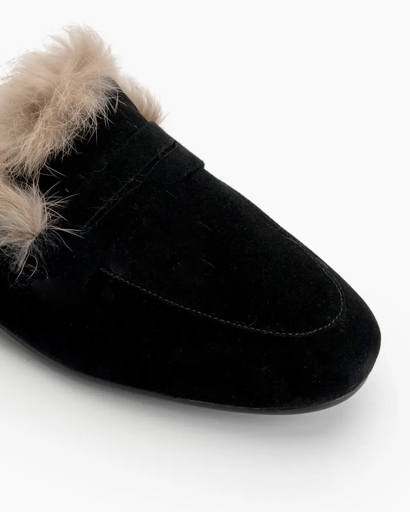 Minimalist Fluffy Flat Lazy Mules