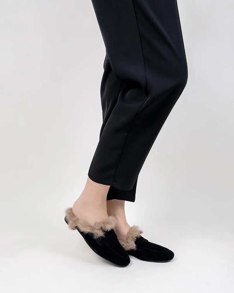 Minimalist Fluffy Flat Lazy Mules