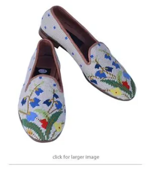 Misses  Needlepoint Loafer Bouquet of Flowers | Designs by Lillie