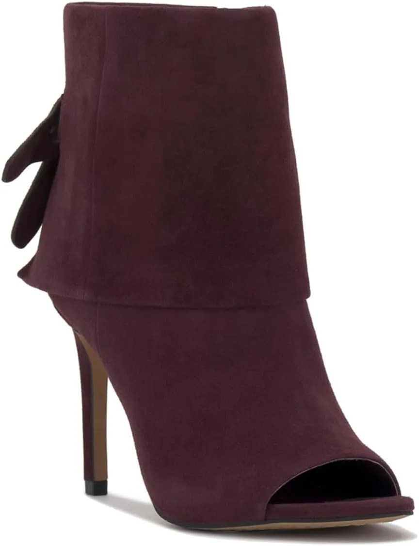 MOOMMO Women Sexy High Heels Booties Open Peep Toe Bow-Knot Suede Stiletto Ankle Boots Pointed Toe 4" Heels Zipper Trouser Leg Covered Dress Fall Booties Fashion Wedding Office Retro 4-11 M US