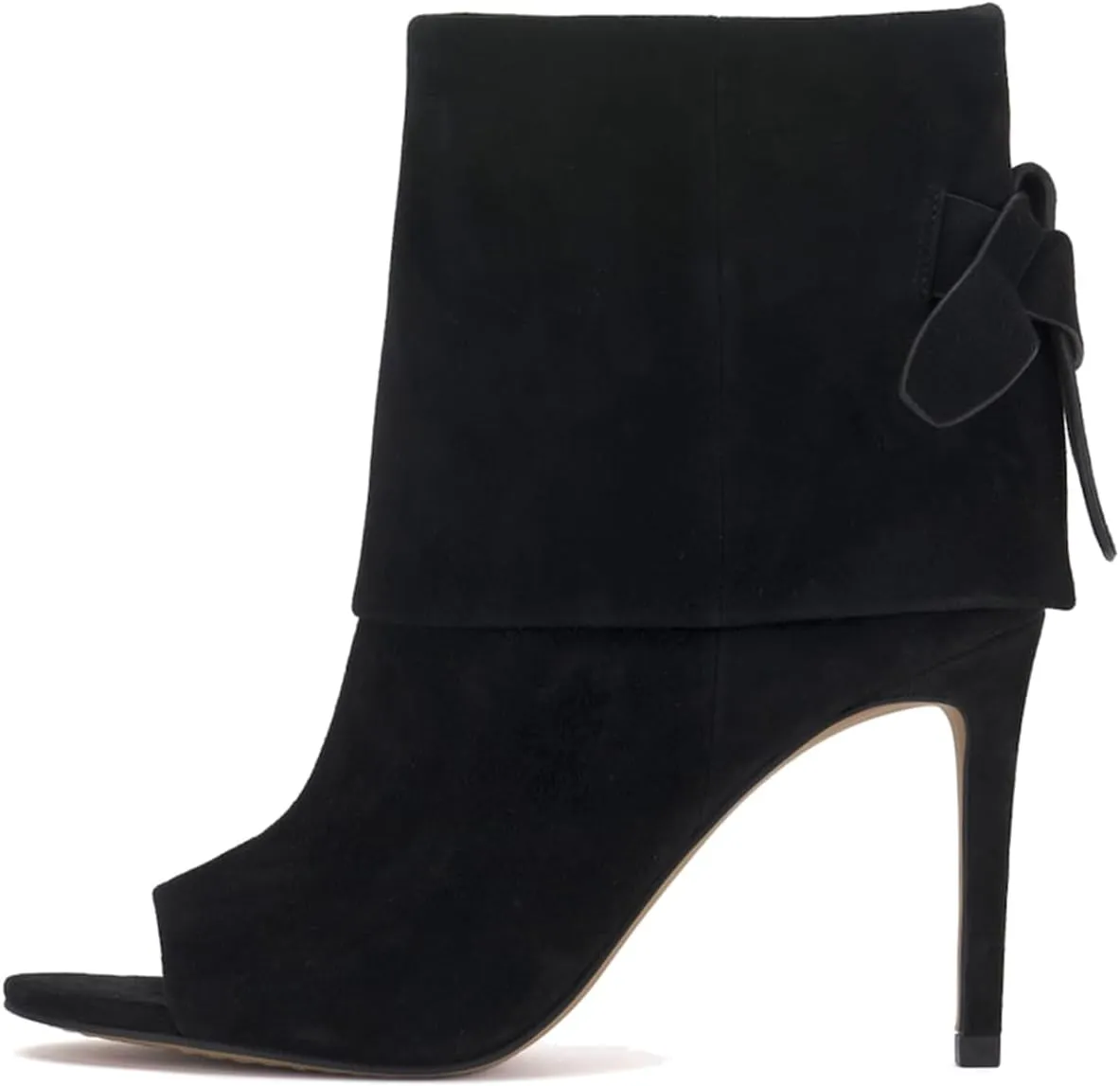 MOOMMO Women Sexy High Heels Booties Open Peep Toe Bow-Knot Suede Stiletto Ankle Boots Pointed Toe 4" Heels Zipper Trouser Leg Covered Dress Fall Booties Fashion Wedding Office Retro 4-11 M US