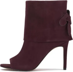 MOOMMO Women Sexy High Heels Booties Open Peep Toe Bow-Knot Suede Stiletto Ankle Boots Pointed Toe 4" Heels Zipper Trouser Leg Covered Dress Fall Booties Fashion Wedding Office Retro 4-11 M US