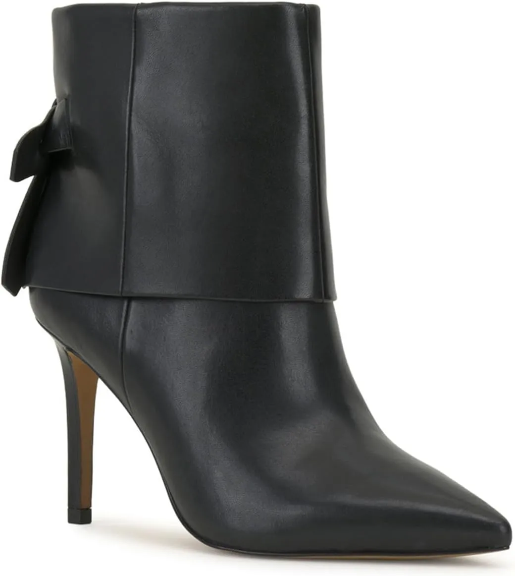 MOOMMO Women Sexy High Heels Booties Open Peep Toe Bow-Knot Suede Stiletto Ankle Boots Pointed Toe 4" Heels Zipper Trouser Leg Covered Dress Fall Booties Fashion Wedding Office Retro 4-11 M US