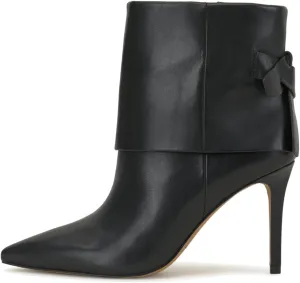 MOOMMO Women Sexy High Heels Booties Open Peep Toe Bow-Knot Suede Stiletto Ankle Boots Pointed Toe 4" Heels Zipper Trouser Leg Covered Dress Fall Booties Fashion Wedding Office Retro 4-11 M US