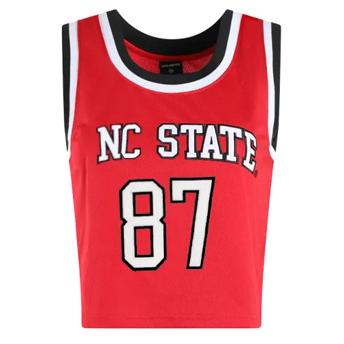 NC State Wolfpack Hype and Vice Red #87 Cropped Basketball Jersey