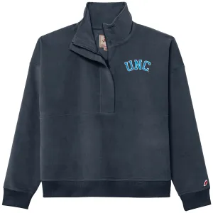 North Carolina Tar Heels Navy Women's Quarter Zip Corduroy Pullover