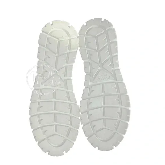 NWB Prada Double Wheel low-top sneakers 38.5 Black White Platform Sole Logo