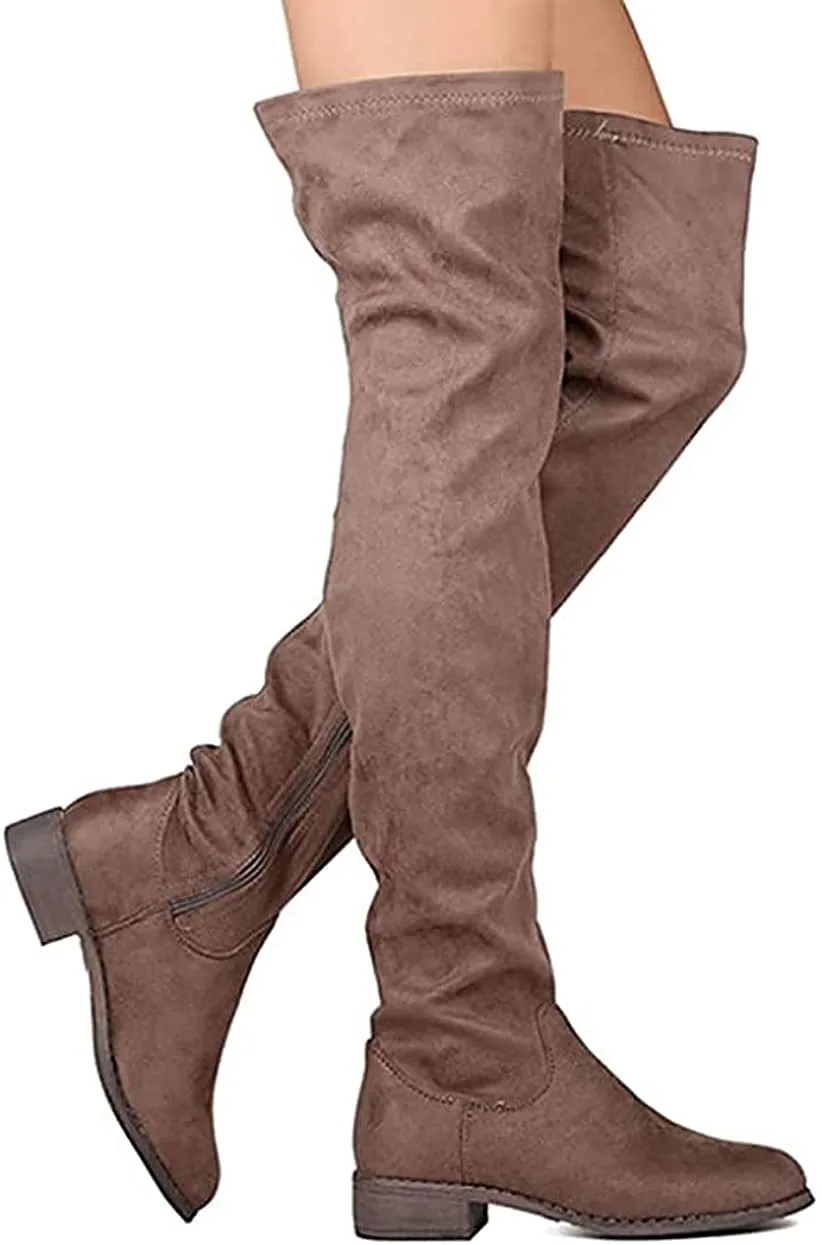 Olympia-20 - Nature Breeze Thigh High Riding Low Heeled Fashion Boots