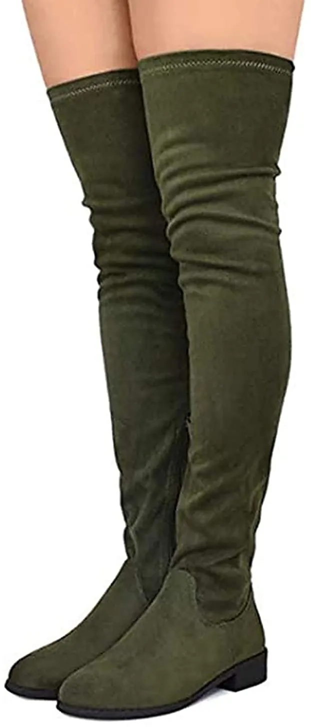 Olympia-20 - Nature Breeze Thigh High Riding Low Heeled Fashion Boots