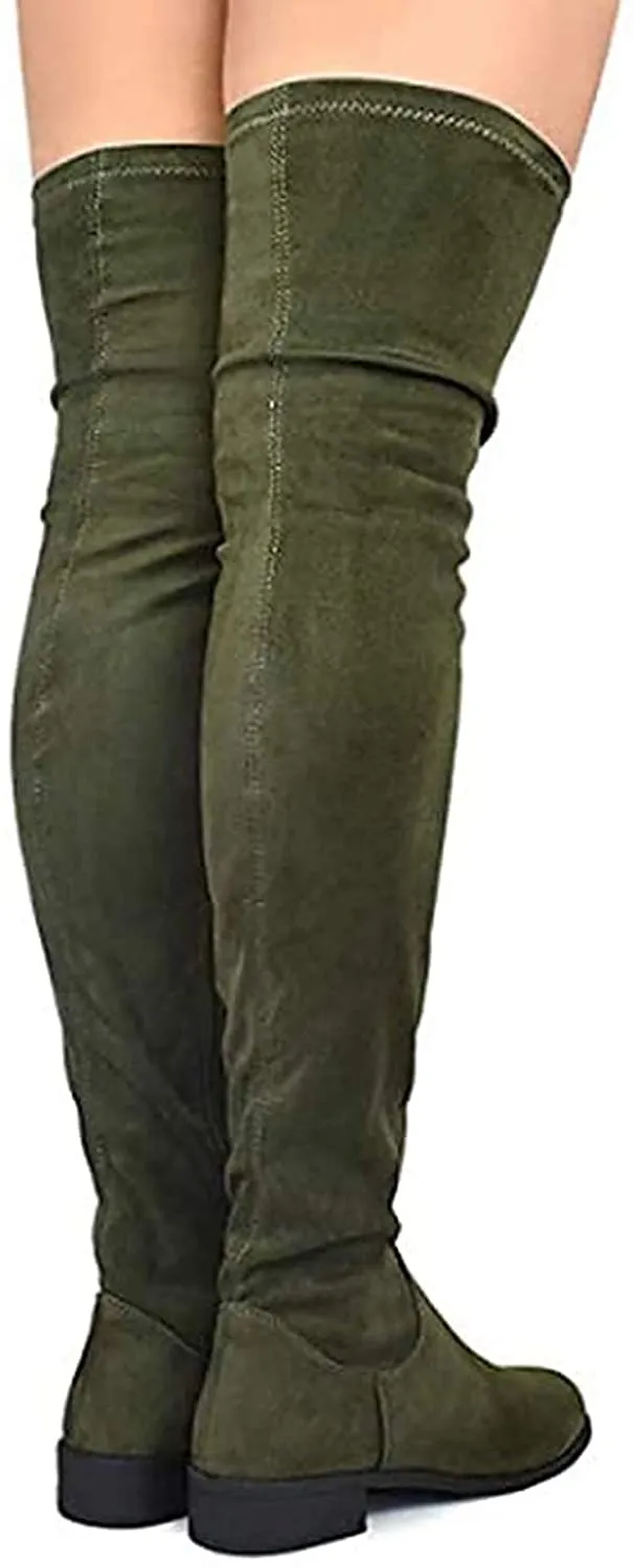 Olympia-20 - Nature Breeze Thigh High Riding Low Heeled Fashion Boots