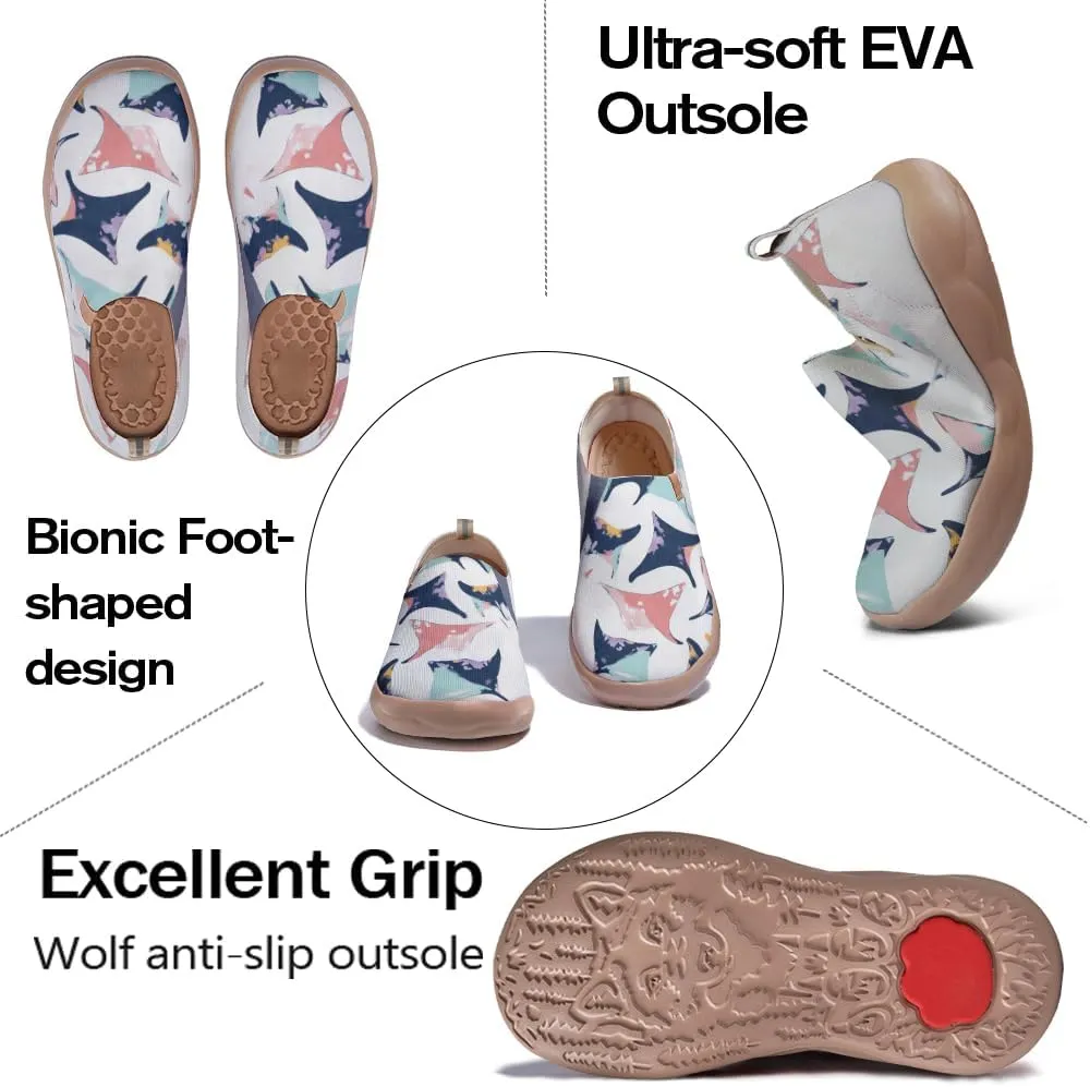 Onehorse Footwear for Womens Comfortable Loafers Painted Travel Shoes Casual Breathable Slip-Ons