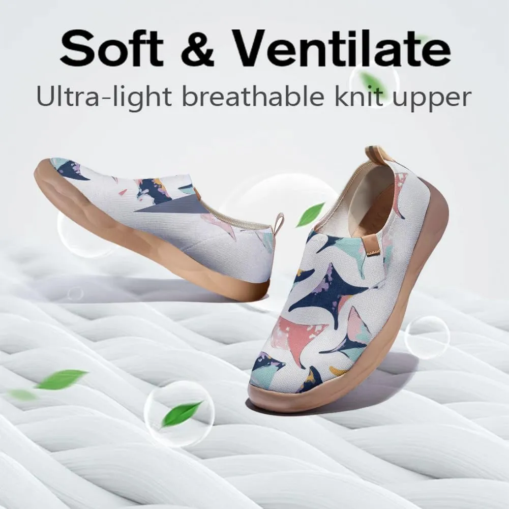 Onehorse Footwear for Womens Comfortable Loafers Painted Travel Shoes Casual Breathable Slip-Ons