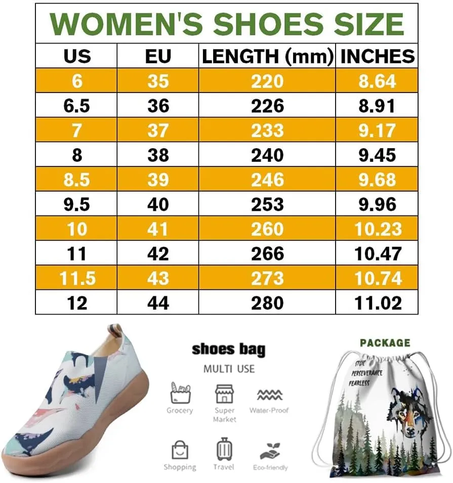 Onehorse Footwear for Womens Comfortable Loafers Painted Travel Shoes Casual Breathable Slip-Ons