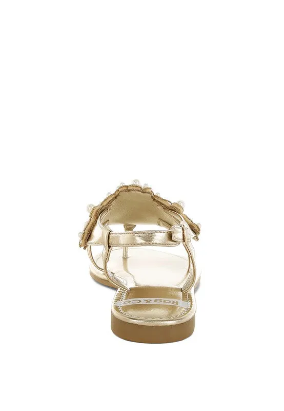 Opazie Metallic Pearl Embellished Flats