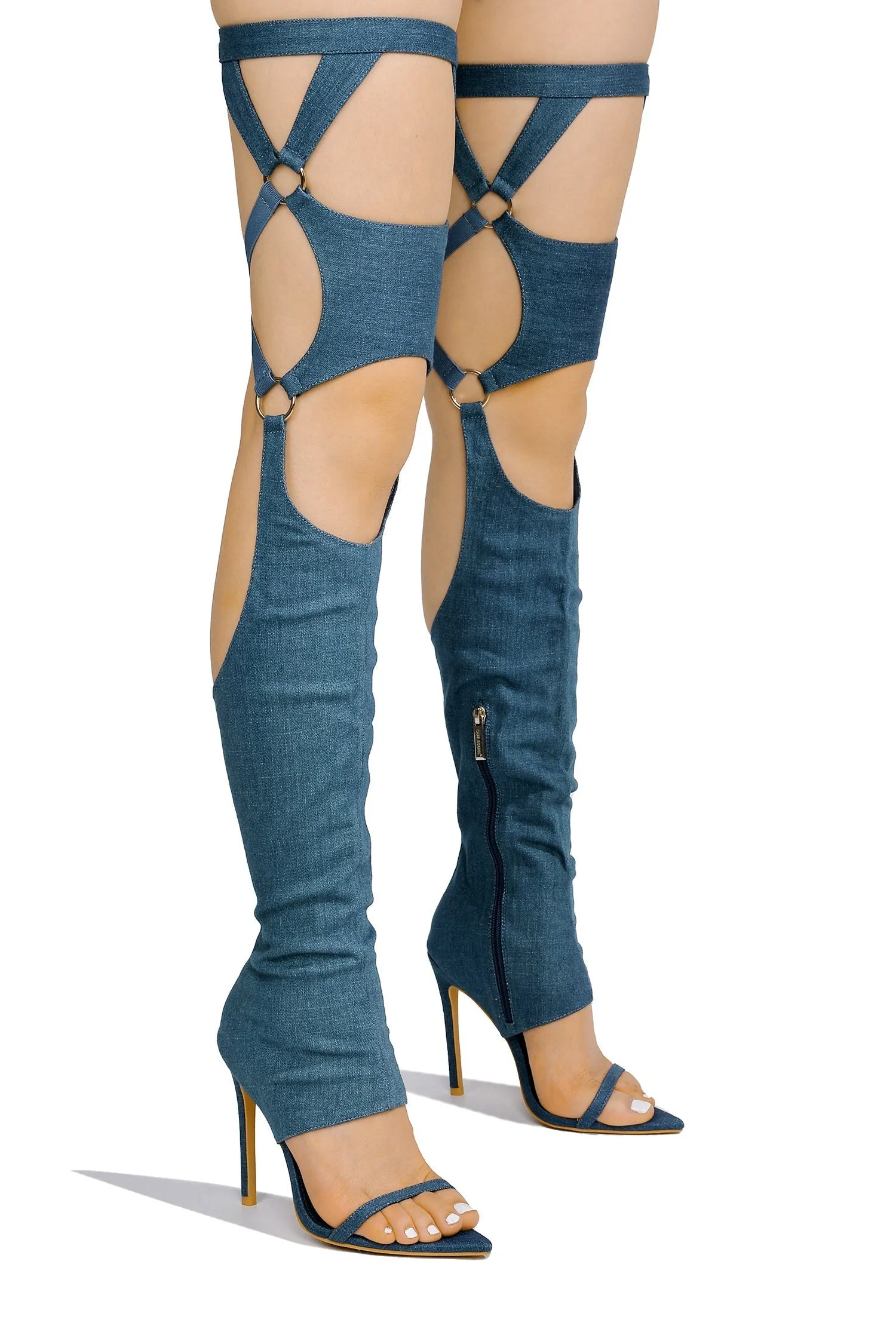 Open Toe Thigh High Boots Gealia Cape Robbin