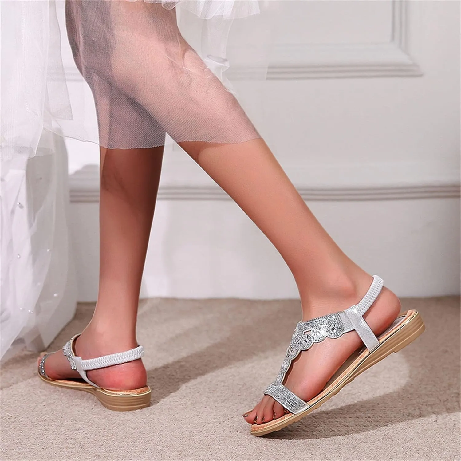 Orthopedic Sandals for Women Arch Support Strappy Orthotic Flip Flops Cushion Barefoot Soft Toe Non Slip Sole Dressy Casual Beach Footwear Summer Flip Flops for Women