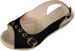 Orthopedic Sandals for Women Arch Support Walking Sandals Slip-on High Heels Open Toe Wedge Shoes Summer Beach Shoes