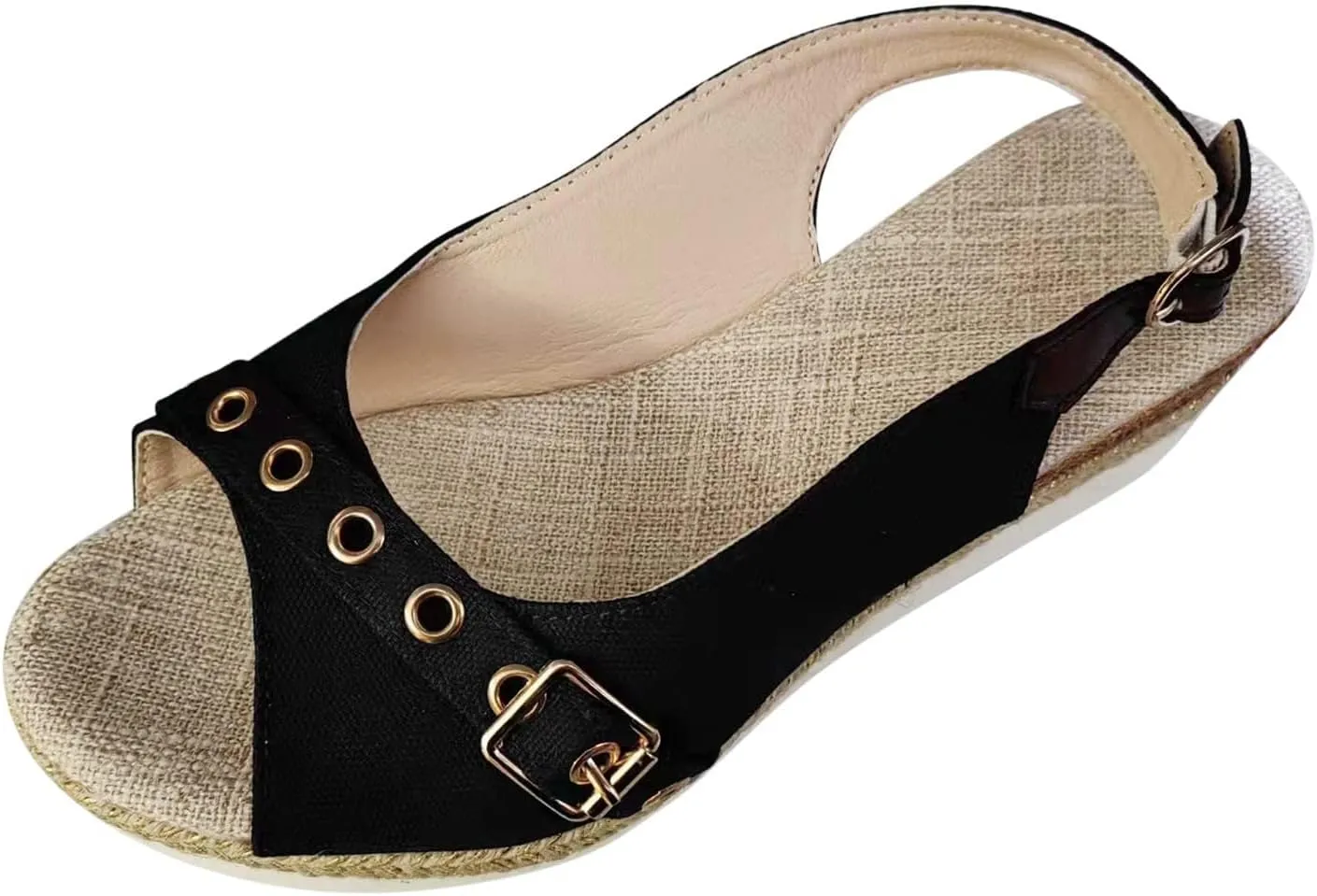 Orthopedic Sandals for Women Arch Support Walking Sandals Slip-on High Heels Open Toe Wedge Shoes Summer Beach Shoes