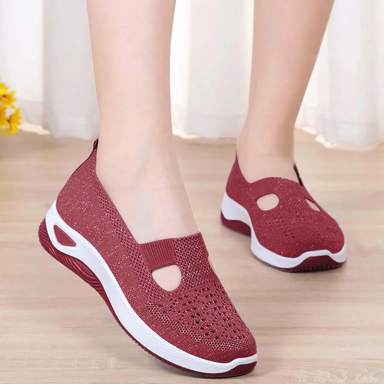 Orthopedic Shoes for Women Breathable Soft Slip On Non Slip Work Shoes Women Comfort Business Casual Shoes Wedge Sneakers Black Tennis Shoe Loafers Shoe