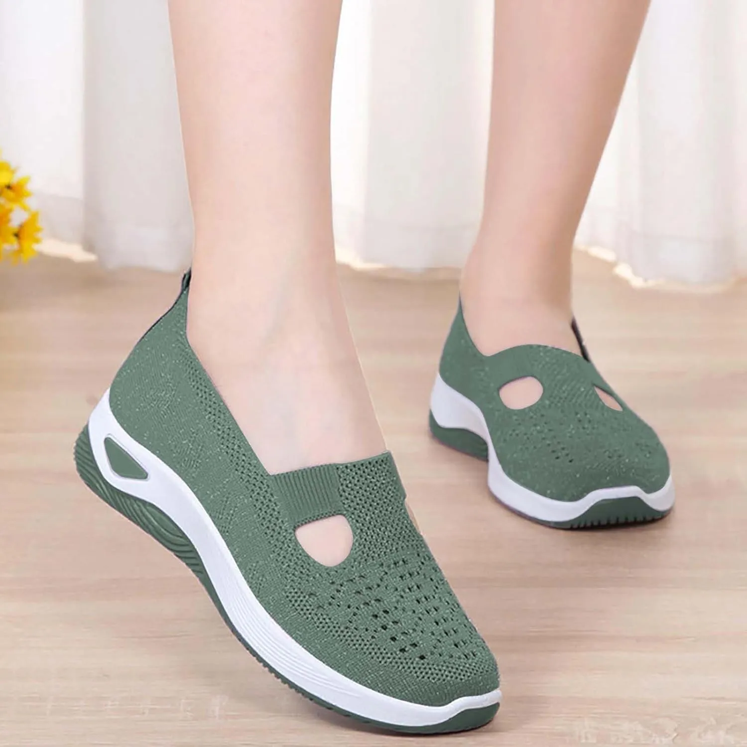 Orthopedic Shoes for Women Breathable Soft Slip On Non Slip Work Shoes Women Comfort Business Casual Shoes Wedge Sneakers Black Tennis Shoe Loafers Shoe