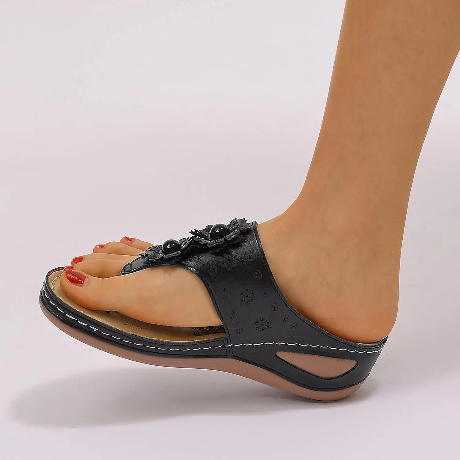 Orthopedic Slippers for Planters Fasciitis Womens Orthotic Womens Sandals Wide Width Sandals for Womens Orthopedic Womens Black Slip On Sandals Dressy Orthopedic Cute Summer Sandals for Women 2025