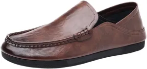 Party Loafers for Men Pu Leather Driving Loafers Solid Color Slip Resistant Low Top Rubber Sole Non Slip Wedding Slip On