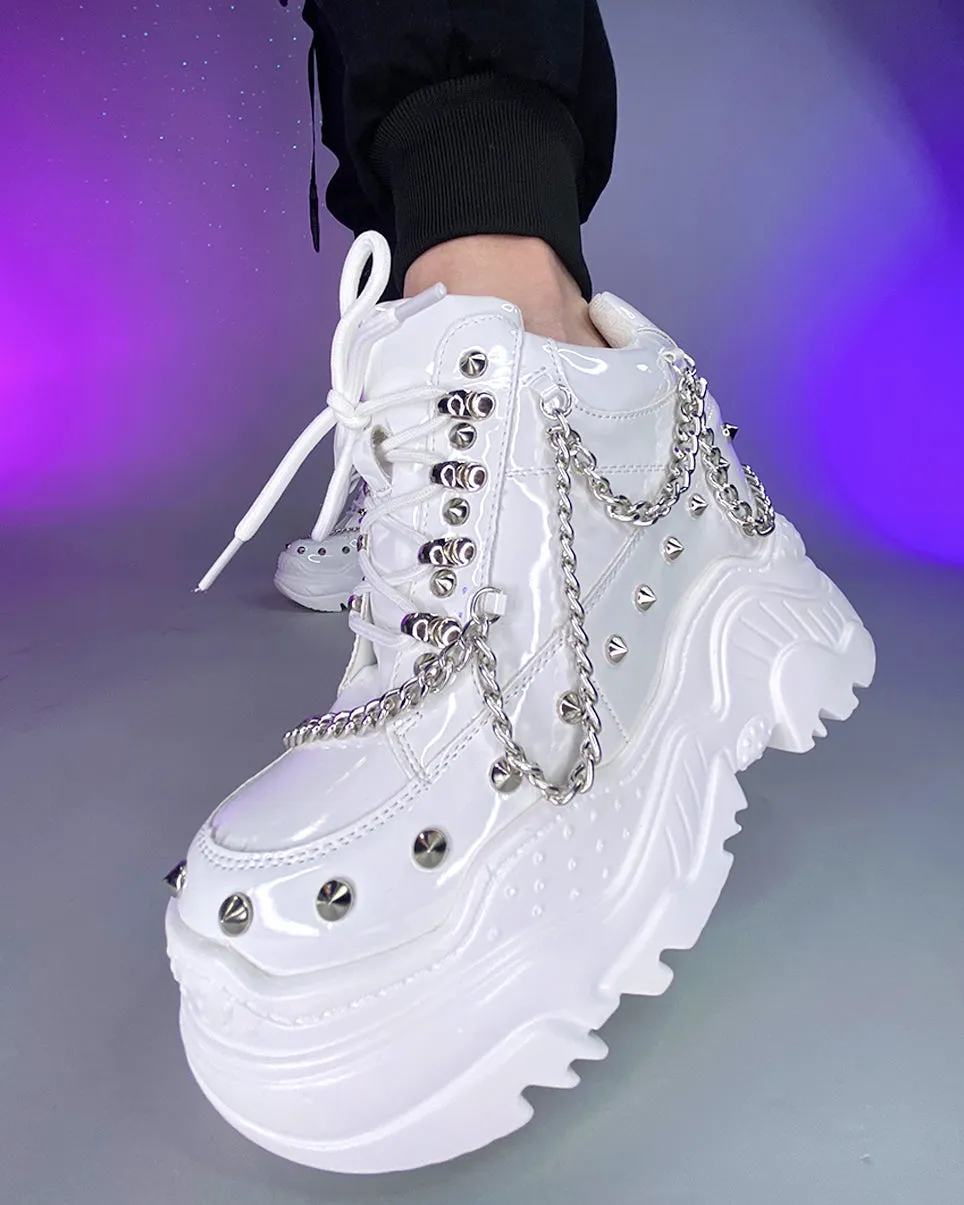 Patent White Space Candy Chain Sneakers