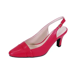 PEERAGE Candy Women's Wide Width Leather Slingback Dress Pumps