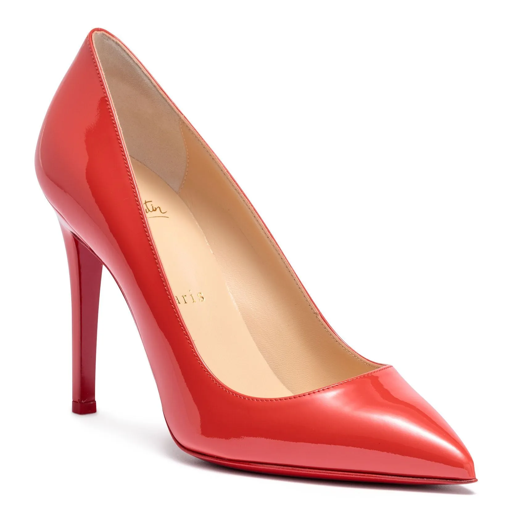 Pigalle 100 light red patent leather pumps