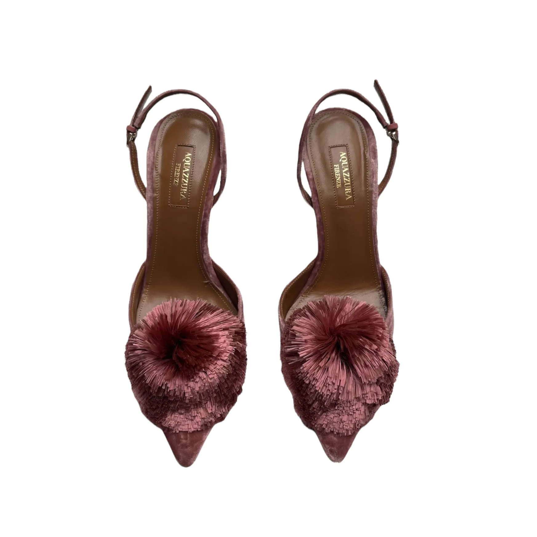 Pink Velvet Heels - 8