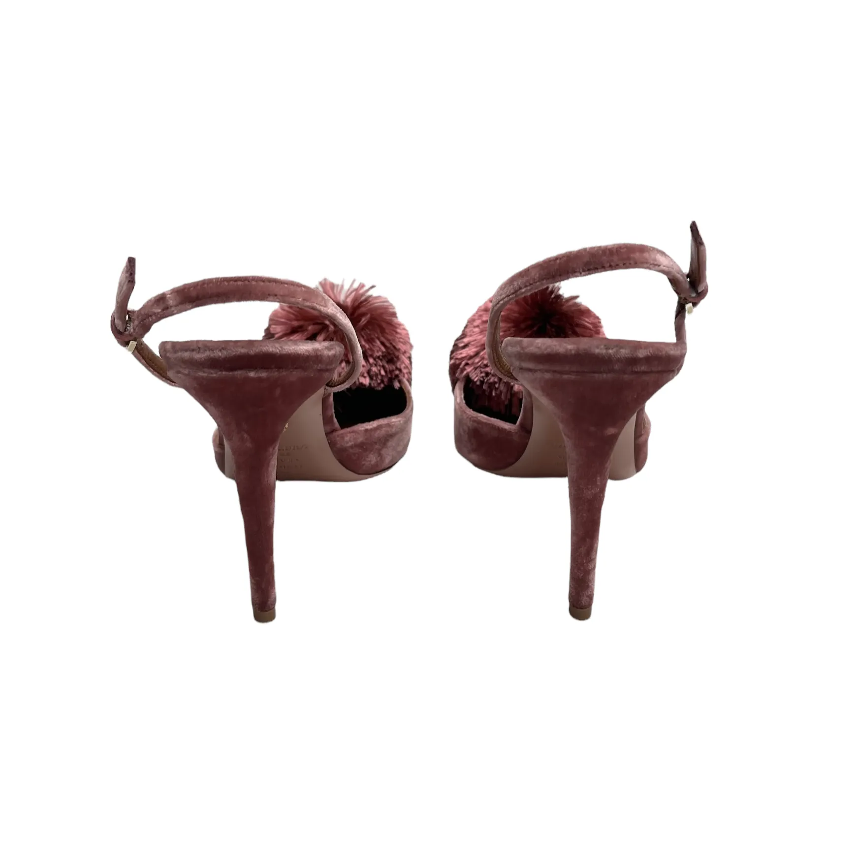 Pink Velvet Heels - 8