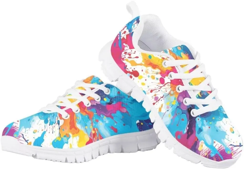 Pinupub Kids Running Shoe for Boys Girls Lace-up Running Tennis Sneakers Casual Sports Shoes