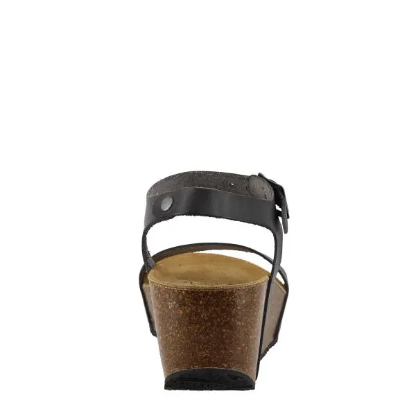 Plakton 873023 Black Women's Wedge Sandals