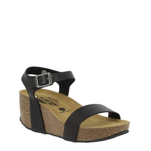 Plakton 873023 Black Women's Wedge Sandals